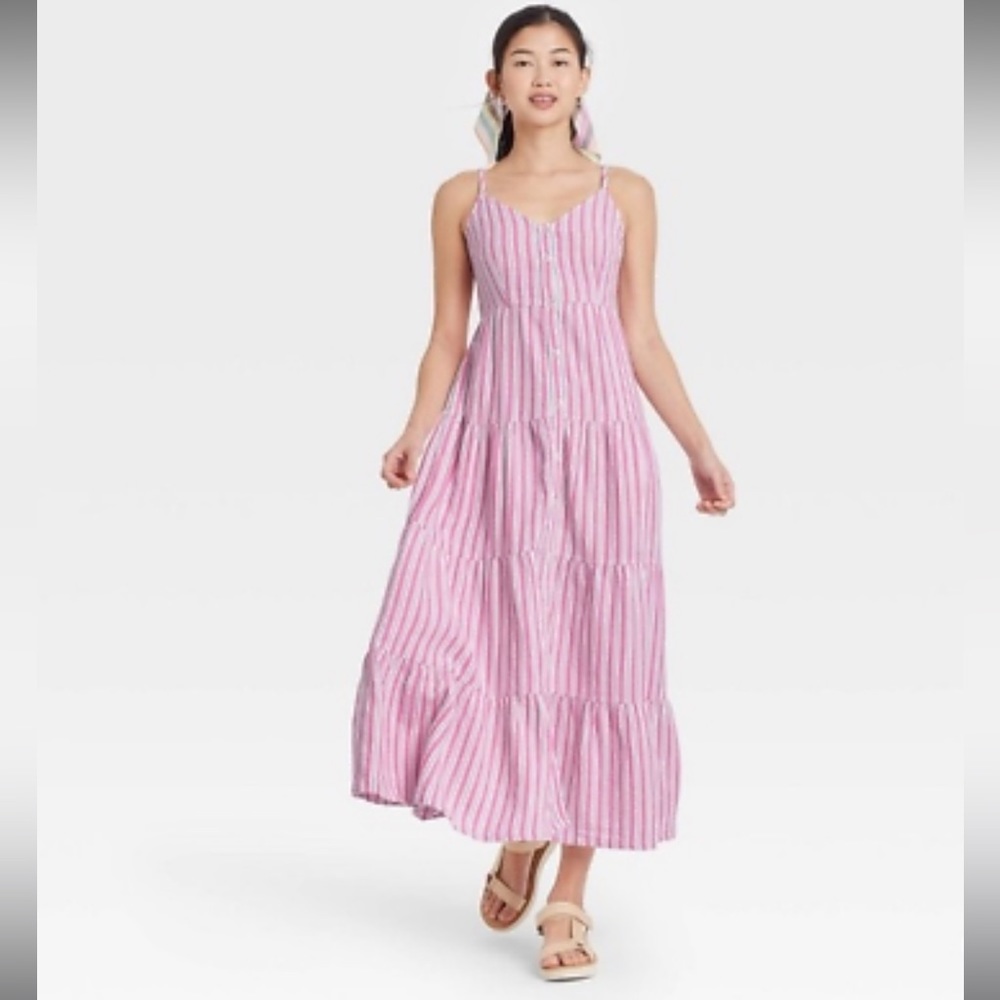 Universal Thread maxi dress pink stripe